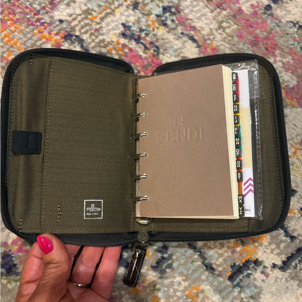 Fendi Black and Brown Zucca zip agenda, passport size. 100%Authentic - Picture 3 of 7